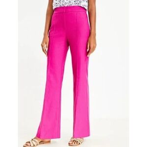 LOFT Fuchsia Twill Flare Pants